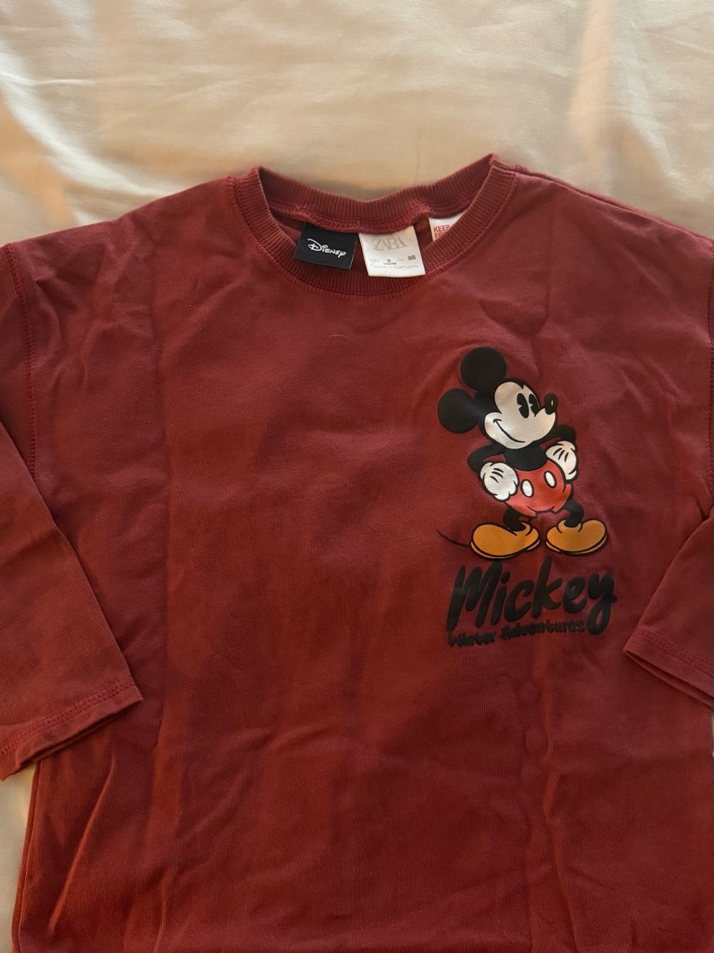 ZARA - Disney Mickey Mouse Kids' Red Longsleeve Tee